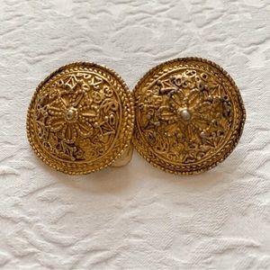 Gold Tone Clip On Earrings